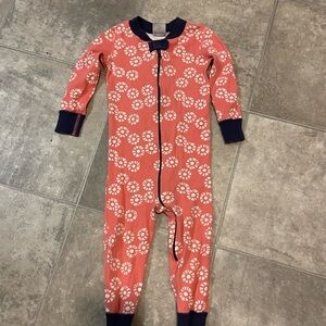 Hanna Andersson Floral Bodysuit - Coral and Navy